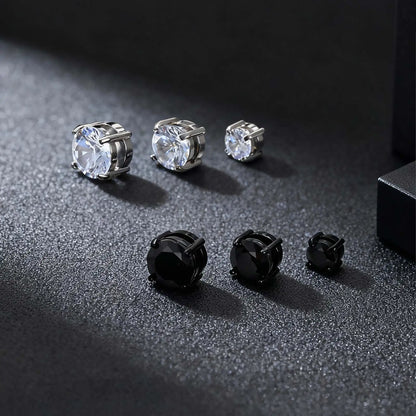 Pendientes Magnéticos sin Piercing - Circonita, Acero Inoxidable