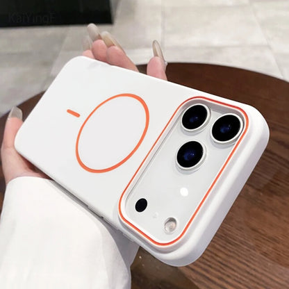 Luxury For Magsafe Silicone Phone Case For iPhone 11 12 13 14 15 16 17 18 Pro Max Magnetic Wireless Charging Back Case Cover