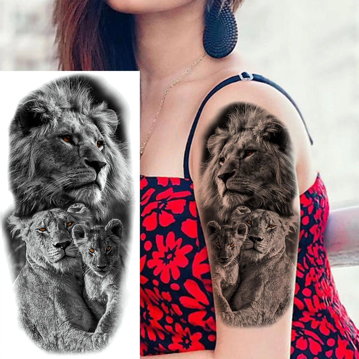 Set de Tatuajes Temporales - Diseños de Fe y Familia, Resistentes al Agua
