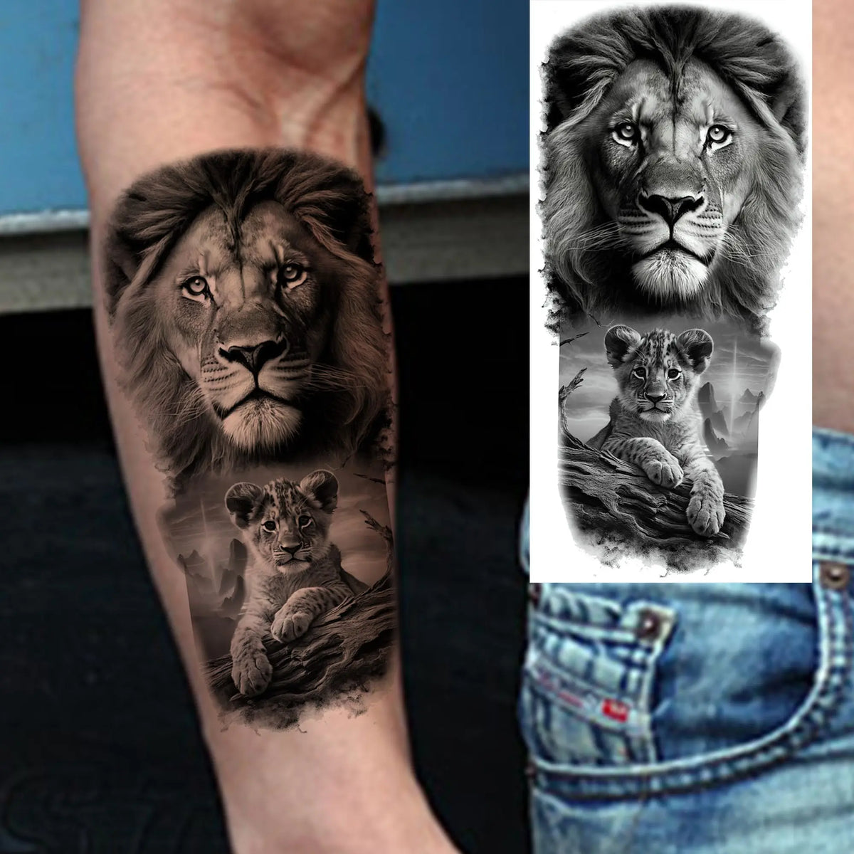 Set de Tatuajes Temporales - Diseños de Fe y Familia, Resistentes al Agua
