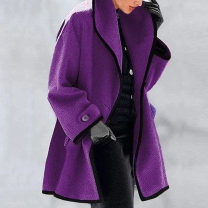 Abrigo Largo de Invierno con Estilo Clásico para Mujer
