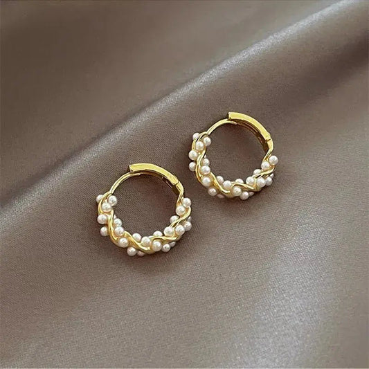 Pendientes Elegantes de Perla Redonda