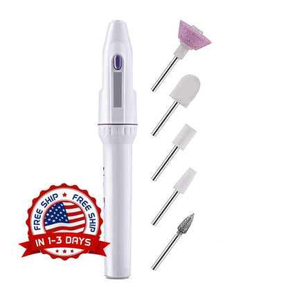 Set de Pulidor de Uñas Eléctrico con Puntas Intercambiables