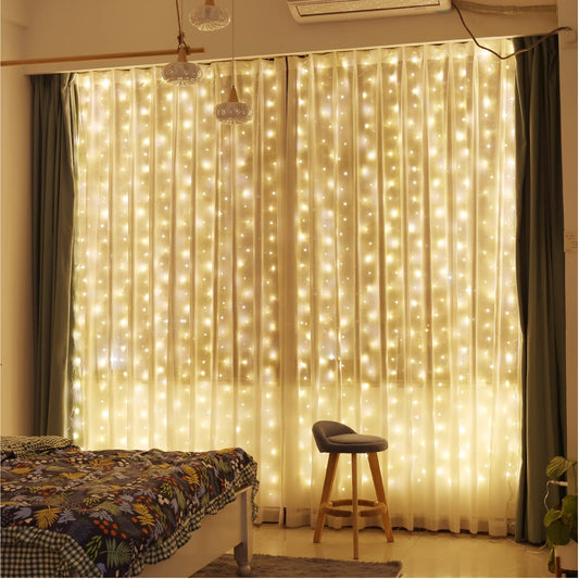 Cortina de Luces LED 300 Luces con Mando a Distancia