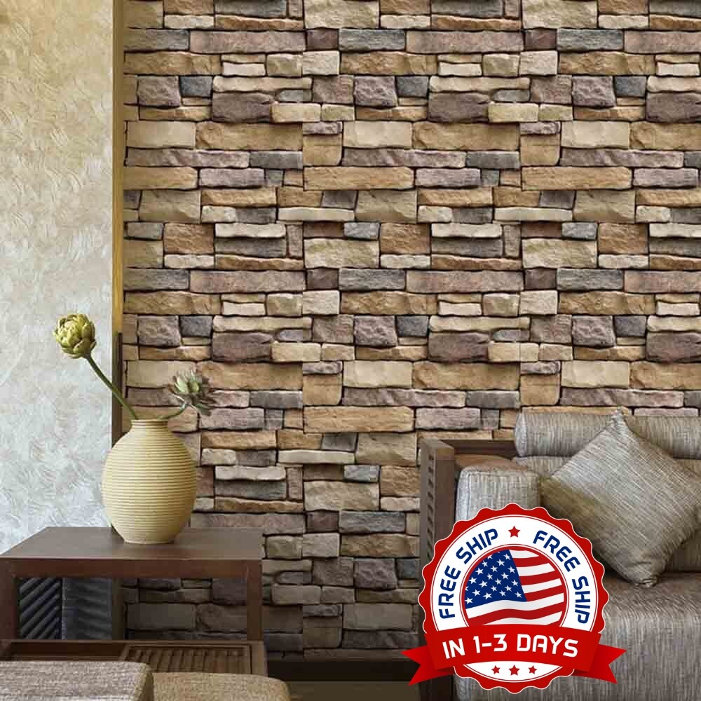 Papel Pintado Decorativo 3D Efecto Ladrillo