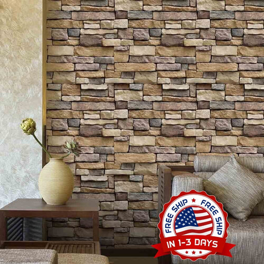 Papel Pintado Decorativo 3D Efecto Ladrillo