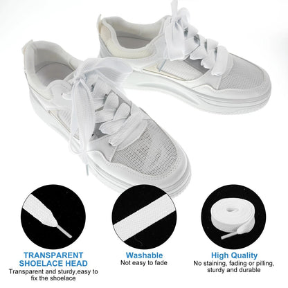 Pack de 2 Cordones Blancos Gruesos para Zapatillas