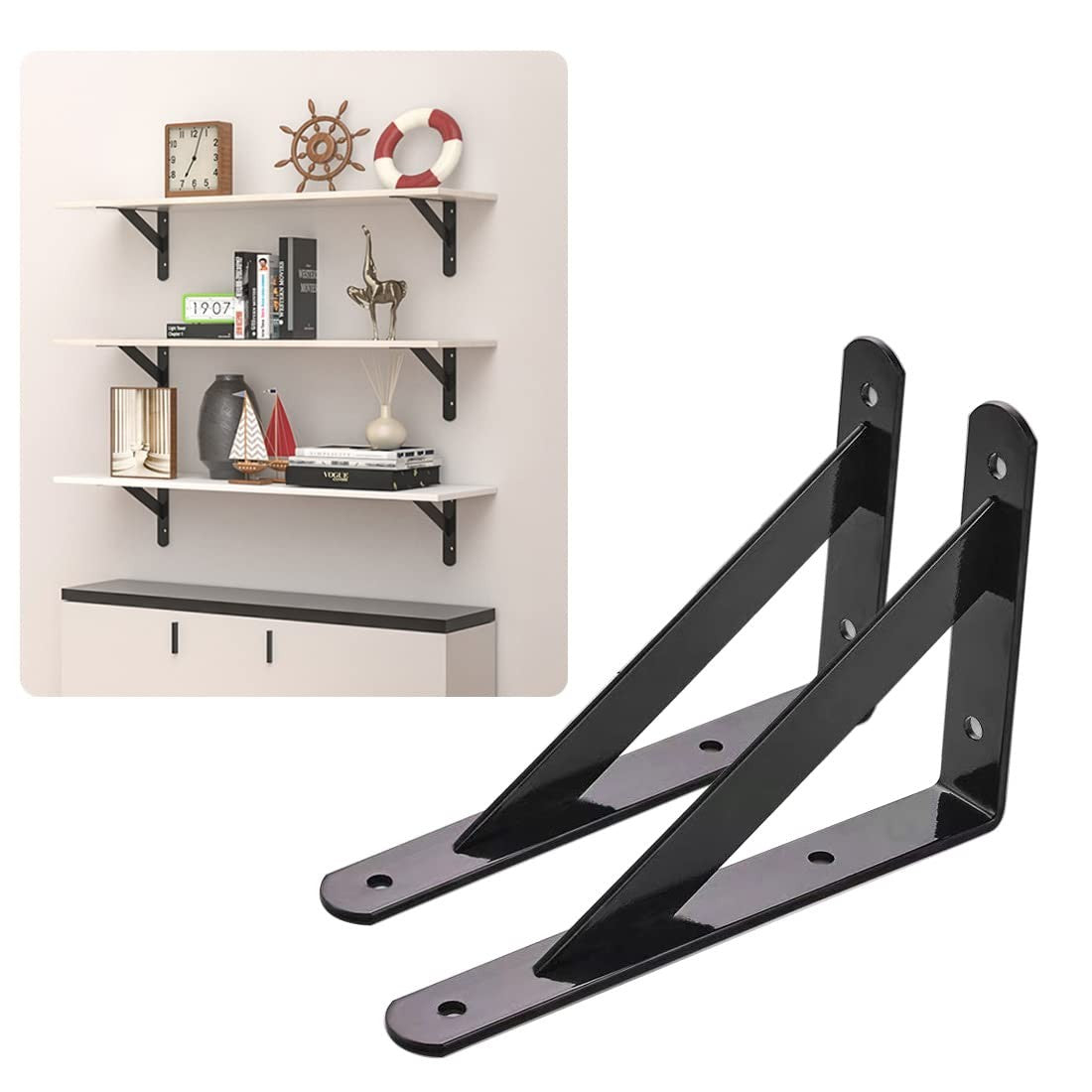 Set de 4 Soportes para Estantes Triangulares