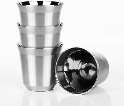 Set de 4 Tazas de Café Expreso de Acero Inoxidable
