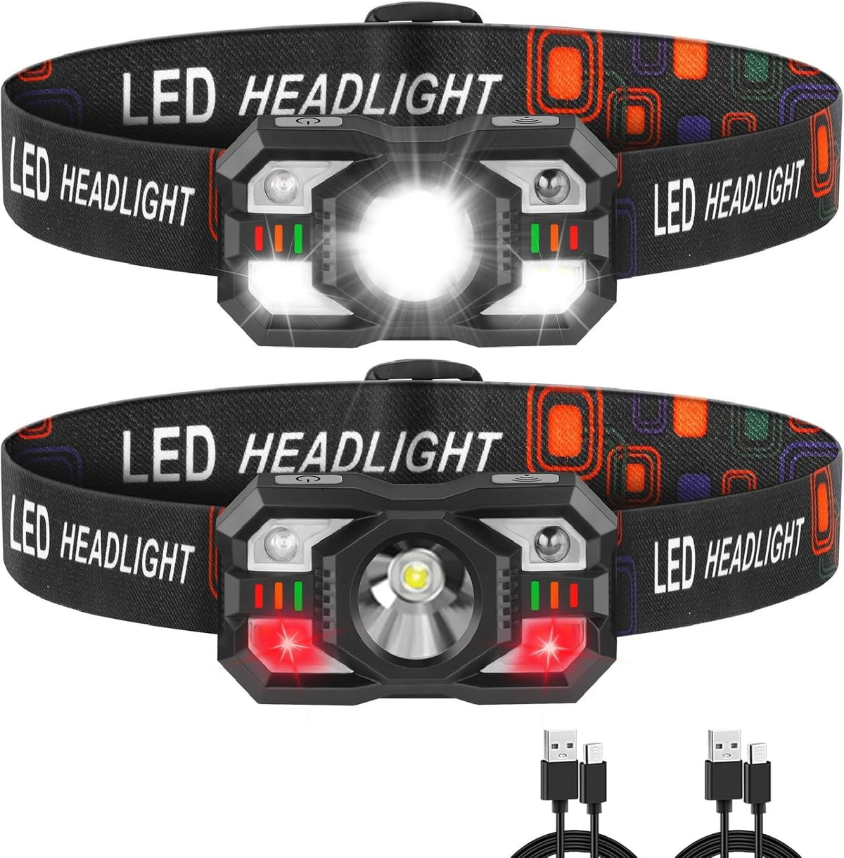 Linterna Frontal LED Recargable de Alta Potencia