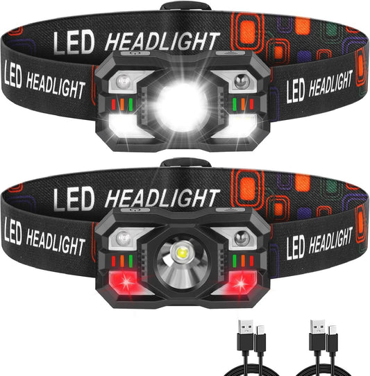 Linterna Frontal LED Recargable de Alta Potencia