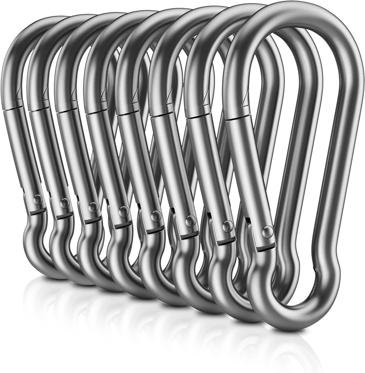 Pack de 8 Mosquetones de Acero Inoxidable Resistentes