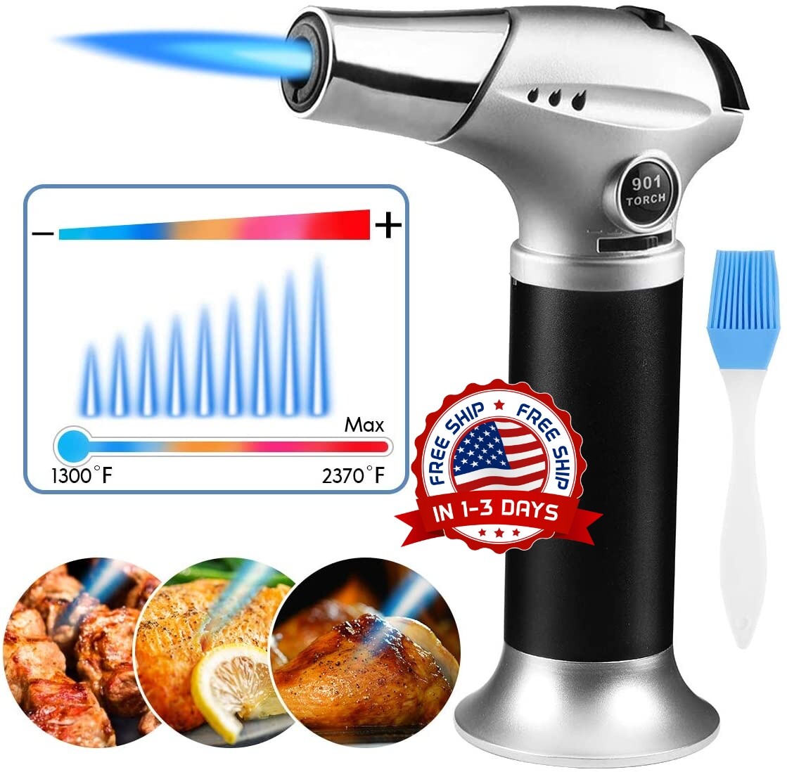 Soplete Portátil de Cocina de Llama Ajustable