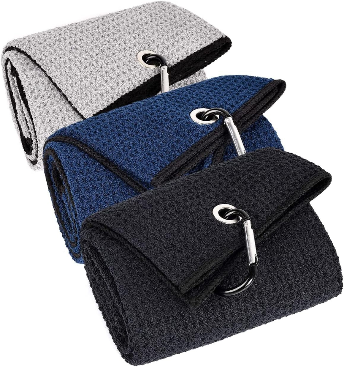 Pack de 3 Toallas de Golf de Microfibra Premium con Clip