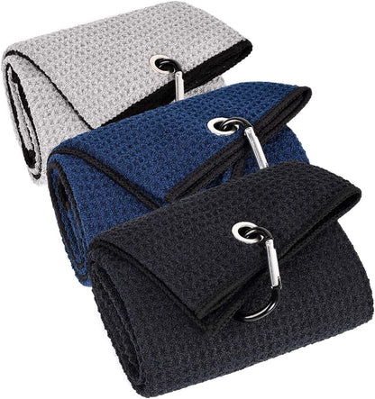 Pack de 3 Toallas de Golf de Microfibra Premium con Clip
