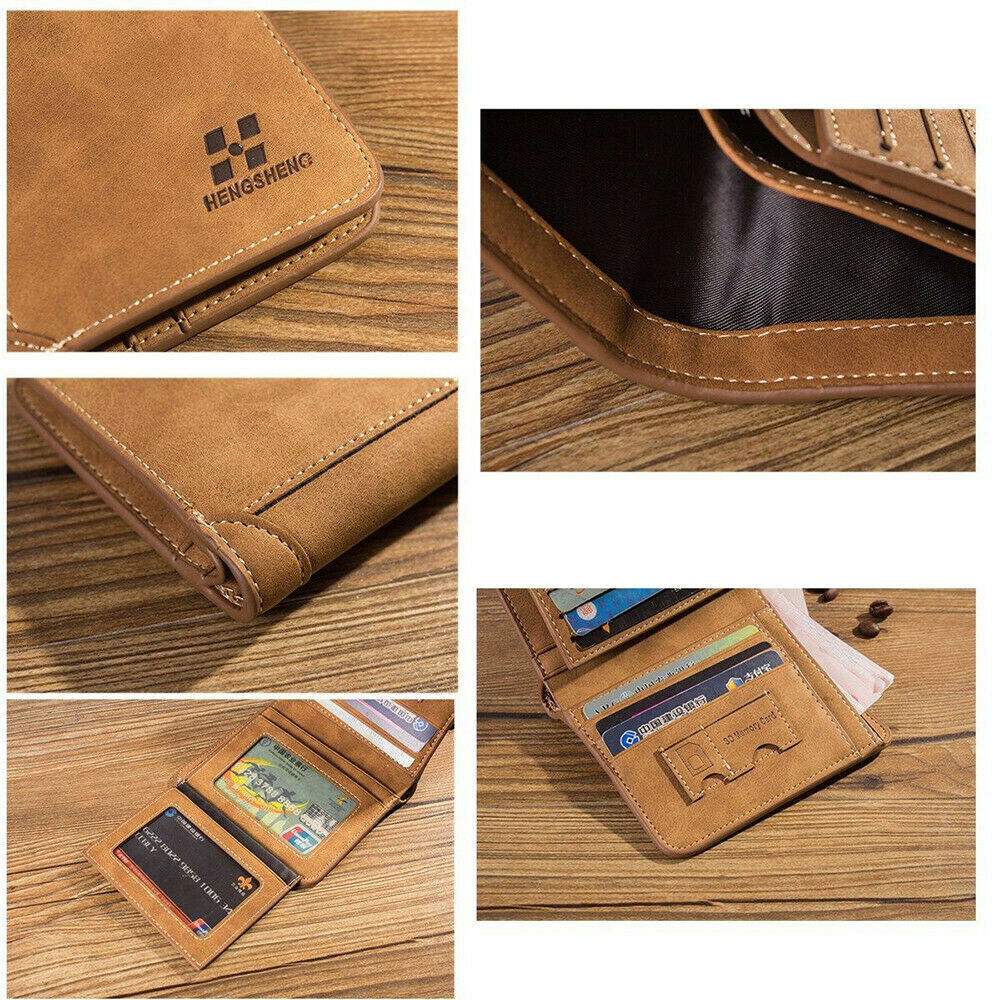Cartera de Cuero para Hombre Delgada con Bloqueo RFID