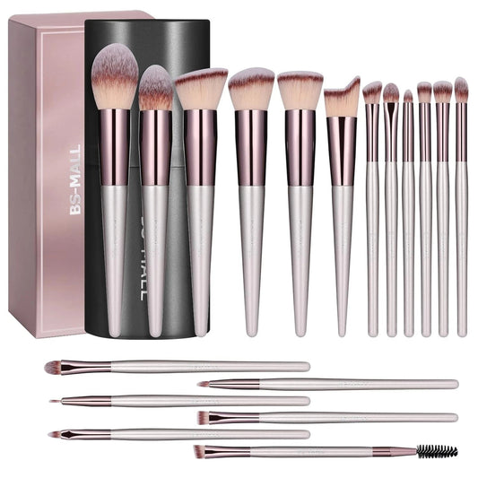 Set de 18 Brochas de Maquillaje Premium Sinteticas
