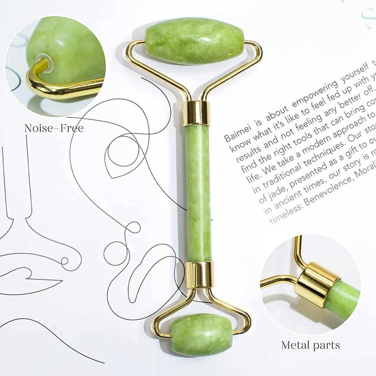 Set de Rodillo de Jade y Gua Sha para el Rostro