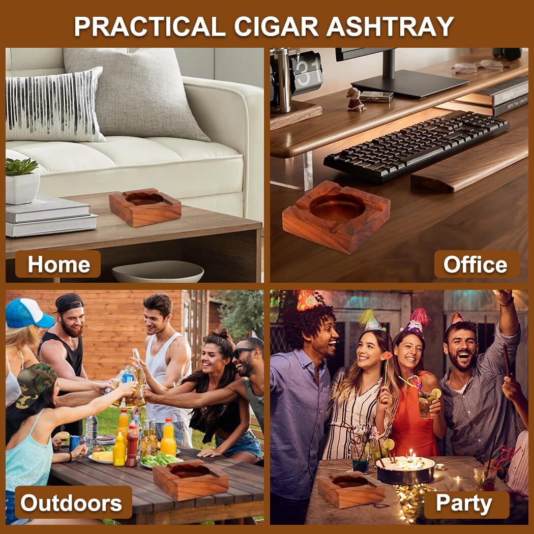 Cenicero de Madera para Cigarros Exterior