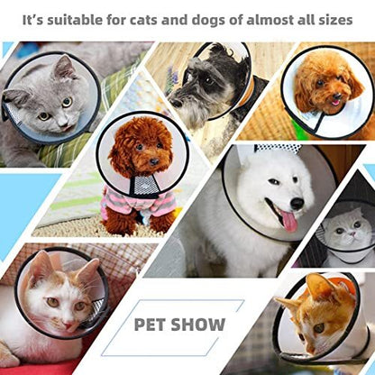 Collar Cono de Recuperación Ajustable para Gatos y Perros
