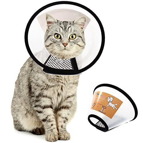 Collar Cono de Recuperación Ajustable para Gatos y Perros